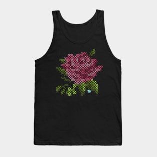 Cross Stitch Rose Tank Top